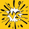 Concept VS. Versus. Fight. Yellow retro background comics style design doodle handdrawn cartoon