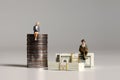 The concept of wage inequalities according to women`s career break. Royalty Free Stock Photo