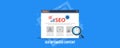 Seo optimized content - website content management, publication, marketing - social media content. Flat design vector banner.