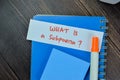 Concept of What is Subpoena write on sticky notes isolated on Wooden Table