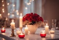 concept white candles table interior Burning Royalty Free Stock Photo