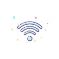 Concept wifi icon. Vector illustration of wireless access point. Thin line flat design element Royalty Free Stock Photo