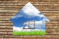 Concept of wooden ecological house Royalty Free Stock Photo