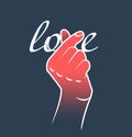 Concept of the word love korean symbol