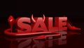 Concept of the word sale. 3D rendering