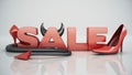 Concept of the word sale. 3D rendering