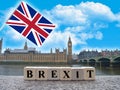 The concept of the words brexit with UK flag Royalty Free Stock Photo