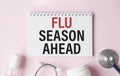 Flu season ahead. Medical and Coronavirus COVID-19 protection concept Royalty Free Stock Photo