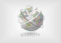 Concept of workforce diversity around the world Royalty Free Stock Photo