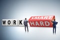 Concept of working smart not hard