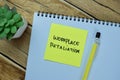 Concept of Workplace Retaliation write on sticky notes isolated on Wooden Table Royalty Free Stock Photo