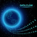 Concept world map from binary code. Abstract planet earth, futuristic background Royalty Free Stock Photo
