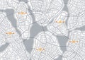 Concept of your location on map. Location tracks dashboard. Generic city map with signs of streets, roads, house. Simple