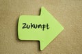 Concept of Zukunft write on sticky notes isolated on Wooden Table Royalty Free Stock Photo