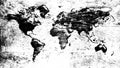 Conception black and white grunge world map graphic design