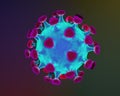 Conception Covid-19 . Microscope virus close up. 3d rendering Royalty Free Stock Photo