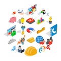 Conception icons set, isometric style Royalty Free Stock Photo