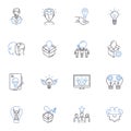 Conception initiation line icons collection. Inception, Genesis, Origination, Procreation, Start, Commencement, Dawn