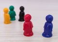 Conception - partnership, cooperation, game figures or pawns in a business situation.