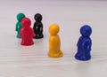 Conception - partnership, cooperation, game figures or pawns in a business situation.