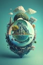 Conceptional image of planet Earth, Earth Day poster, ai generated Royalty Free Stock Photo