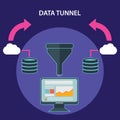 Concepts for creative process, big data filter, data tunnel and analysis. Flat vector illustration Royalty Free Stock Photo