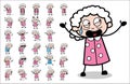 Concepts of Many Old Granny Character - Set of Concepts Vector illustrations