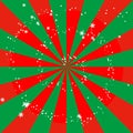 Abstract red and green striped wheel with snowflakes in spiral flow. Vector illustration.