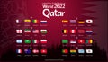 Concepts and modern ideas.LOGO competition football finals cup world 2022 with qatar.national flag various