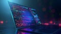 Concepts of software, web development, and programming. Abstract programming language and program code on a laptop Royalty Free Stock Photo