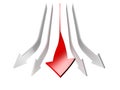 Conceptual 3d rendered image of arrow isolated