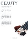Conceptual advertising template. Makeup tools isolated on white background Royalty Free Stock Photo