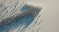 A conceptual aerial composition featuring a large group of people arranged. Royalty Free Stock Photo