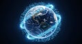 Global Digital Network Earth: Advanced Technology Connecting the World for Business and Innovation Royalty Free Stock Photo