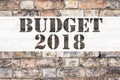 Conceptual announcement text caption inspiration showing Budget 2018. Business concept for New Year Budget Financial Concept writt