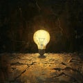 Conceptual art depicting success as a lightbulb breaking through darkness.