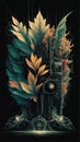 Conceptual artwork that masterfully fuses the organic beauty of nature with the intricate complexity of technology