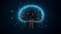 NeuroChip of Brain in Futuristic Style