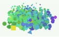 Conceptual background mixed pattern for design. Effect, messy, web & template. Royalty Free Stock Photo