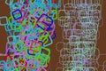 Conceptual background mixed pattern for design. Effect, repeat, digital & web. Royalty Free Stock Photo