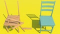 Conceptual background of two chairs