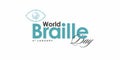 Conceptual Banner Design for World Braille Day. Eye made of Braille Script.