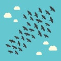 Conceptual birds flying upwards Royalty Free Stock Photo