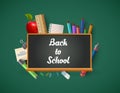 Conceptual blackboard chalk education vector Back