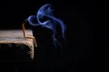 Conceptual burned out and smoke wooden matches Royalty Free Stock Photo