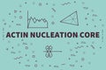 Conceptual business illustration with the words actin nucleation