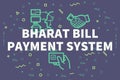 Conceptual business illustration with the words bharat bill payment system