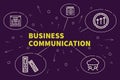 Conceptual business illustration with the words business communication