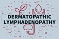 Conceptual business illustration with the words dermatopathic lymphadenopathy