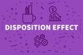 Conceptual business illustration with the words disposition effect